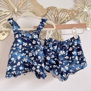 Vince Camuto Matching Blue Floral Print Set